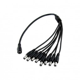 DC Kabel 1->8 Verteiler schwarz LED Steckverbinder 2,1 / 5,5 mm