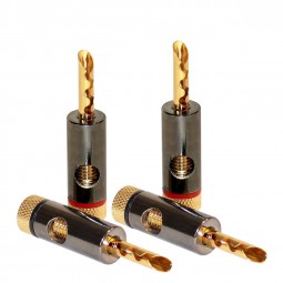 Dynavox High-End 4er Hohl Bananenstecker Set / Gold Plated BFA Banana Plug