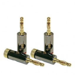 Dynavox High-End 4er Lamellen Bananenstecker Set / Gold Plated Banana Plug