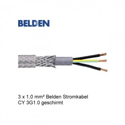 Belden Stromkabel Netzkabel CY 3G1.0 Geschirmt, transparent