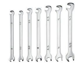 Mini Doppel Maulschlüssel Set 7-teilig 3,0 - 5,5mm. Qualität Gabelschlüssel Satz